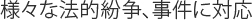 様々な法的紛争、事件に対応